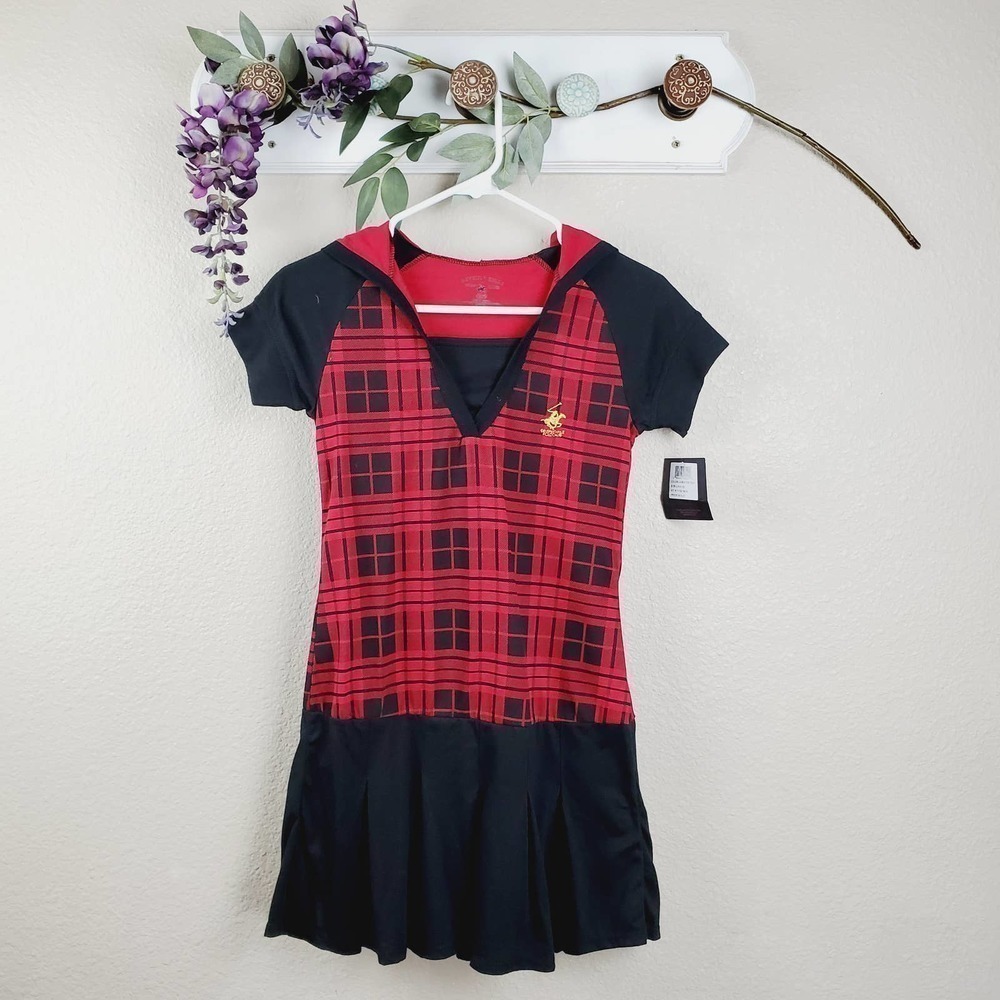 Beverly Hills Polo Club Juester Red Plaid Dress